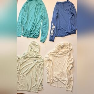 Jigfish Aftco Long Sleeve & Hoodie Tops - Blue, Teal, Light Green, Cream